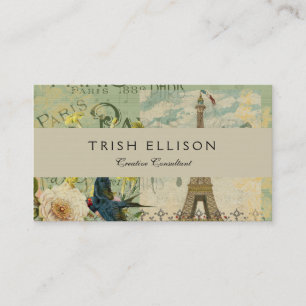 Parijs Frankrijk Reizen  Antiek kunstschilderkunst Visitekaartje