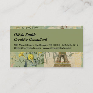 Parijs Frankrijk Reizen  Antiek kunstschilderkunst Visitekaartje