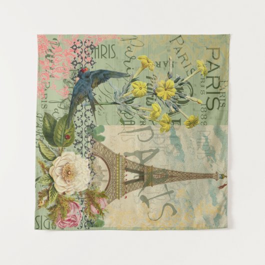 Parijs Frankrijk Reizen Antiek kunstschilderkunst Wandkleed (Voorkant (horizontaal))