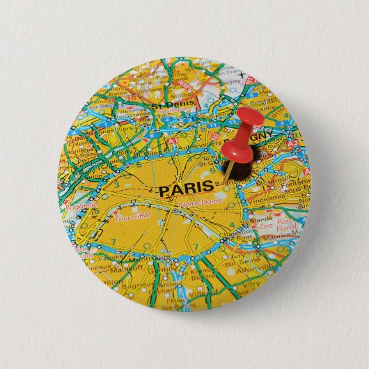Parijs, Frankrijk Ronde Button 5,7 Cm (Voorkant)