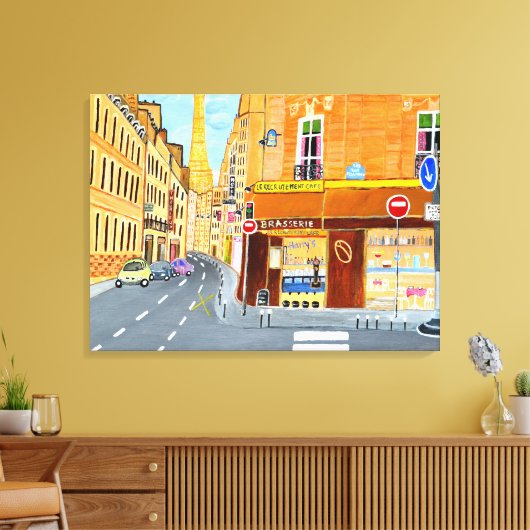 Parijs Frankrijk, Rue. St. Dominique Canvas Print (Insitu (Woonkamer))