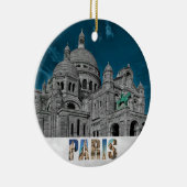 Parijs Frankrijk Sacre Coeur Kerstmis Keramisch Ornament (Rechts)