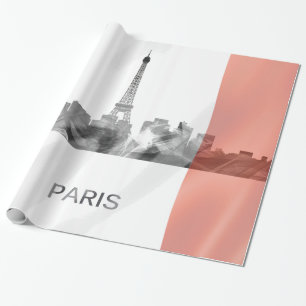 Parijs, Frankrijk Skyline met Franse vlag Cadeaupapier