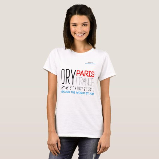 Parijs, Frankrijk Text Art T-shirt (Voorkant volledig)