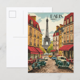 Parijs frankrijk Tour Effiel vintage oude straten Briefkaart
