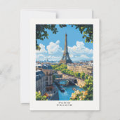 Parijs Frankrijk Travel Briefkaart