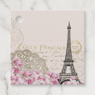 Parijs Frankrijk Travel Design met Eiffel Roze Roz Bedankjes Labels