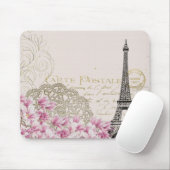 Parijs Frankrijk Travel Design met Eiffel Roze Roz Muismat (Met muis)