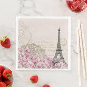 Parijs Frankrijk Travel Design met Eiffel Roze Roz Servet (Insitu)