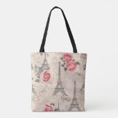 Parijs Frankrijk Vintage Patroon Draagtas (Achterkant)