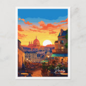 Parijs Frankrijk vintage reisillustratie Briefkaart (Voorkant)