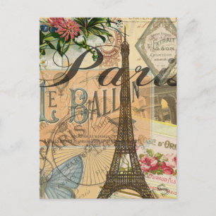 Parijs Frankrijk Vintage Reizen Kleurrijk Kunstwer Briefkaart