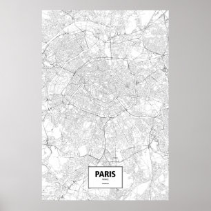 Parijs, Frankrijk (zwart op wit) Poster