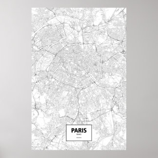 Parijs, Frankrijk (zwart op wit) Poster