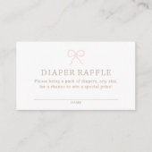 Parijs Franse Bow Baby shower Luier Raffle Ticket Informatiekaartje (Voorkant)