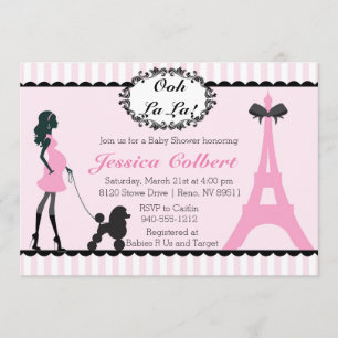 Parijs Franse Eiffeltoren Baby shower Uitnodiging