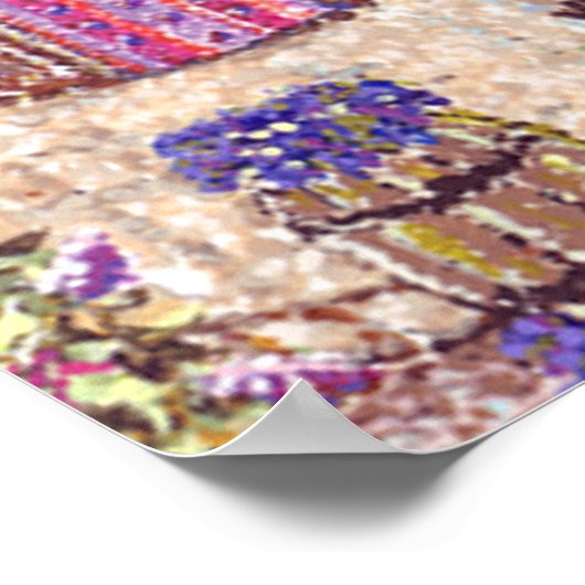 Parijs geïnspireerd pointillisme met Eiffel Tower Poster (Hoek)