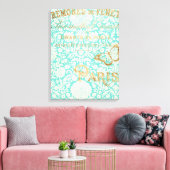  Parijs Gold-ontwerp met vlinder Canvas Afdruk (Insitu (Woonkamer))