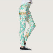  Parijs Gold-ontwerp met vlinder Leggings (Rechts)