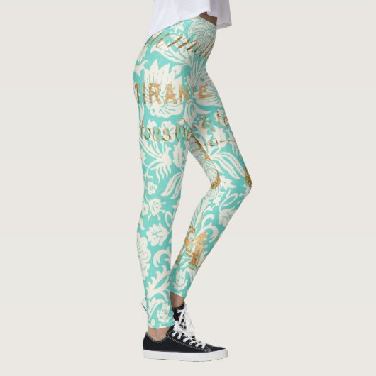 Parijs Gold-ontwerp met vlinder Leggings (Rechts)