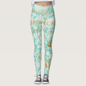  Parijs Gold-ontwerp met vlinder Leggings (Voorkant)