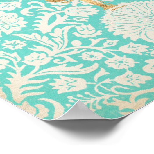  Parijs Gold-ontwerp met vlinder Poster (Hoek)