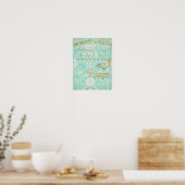  Parijs Gold-ontwerp met vlinder Poster (Keuken)