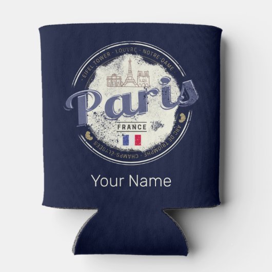 Parijs Hoofdstad Frankrijk Eiffeltoren  Souvenir Blikjeskoeler (Achterkant)