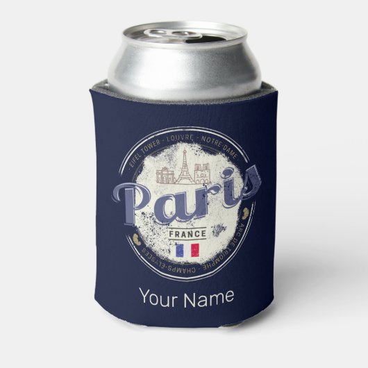 Parijs Hoofdstad Frankrijk Eiffeltoren  Souvenir Blikjeskoeler (Blikje Achterkant)