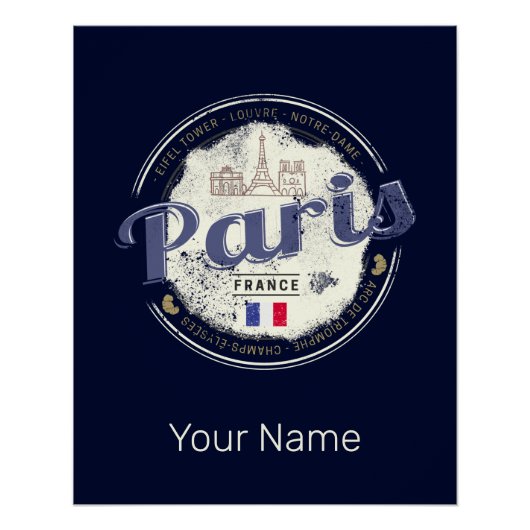 Parijs Hoofdstad Frankrijk Eiffeltoren Souvenir Perfect Poster (Voorkant)