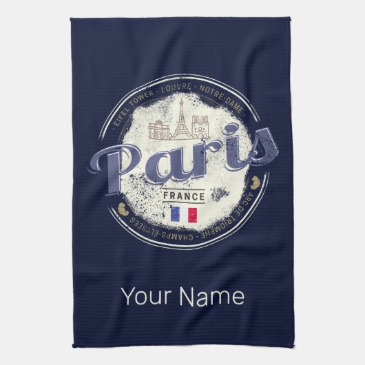 Parijs Hoofdstad Frankrijk Eiffeltoren  Souvenir Theedoek (Verticaal)