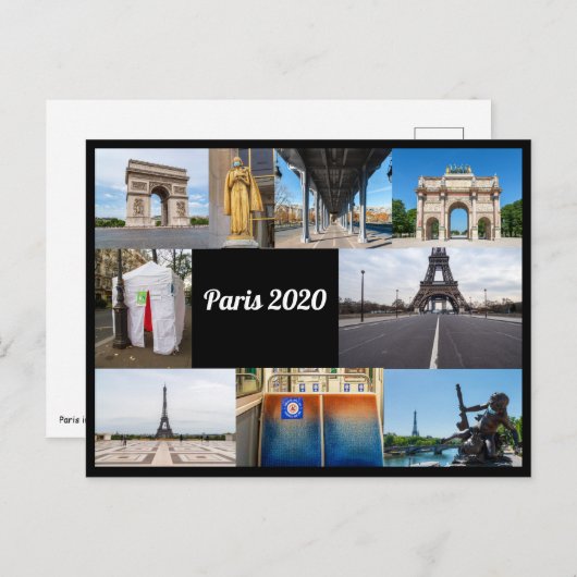 Parijs in 2020 tijdens de Covid-19 lockdown Briefkaart (Voorkant / Achterkant)