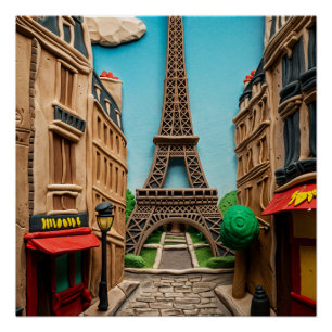 Parijs in 3d perfect poster