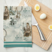 Parijs in Bleu Towel Theedoek (Quarter Fold)