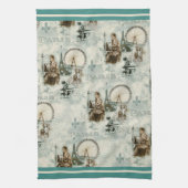 Parijs in Bleu Towel Theedoek (Verticaal)