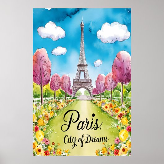 Parijs in bloei: een dromerige lentedag poster (Voorkant)