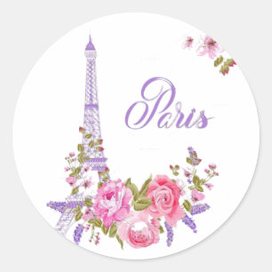 Parijs in Bloei Middernacht in Parijs Bloemrijk Pa Ronde Sticker