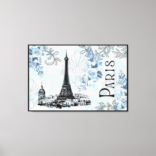 Parijs in Blue Canvas Print (Voorkant)