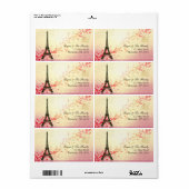 Parijs in de lente met harten etiket (Full Sheet)