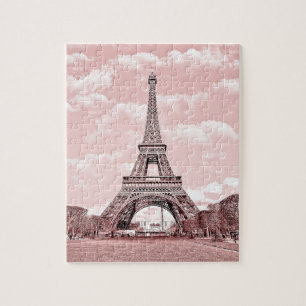 Parijs in de Roze Eiffeltoren Legpuzzel