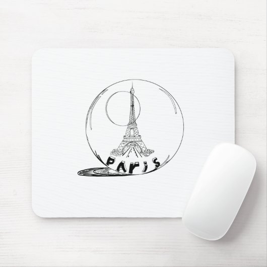 parijs in een glazen bol muismat (Met muis)