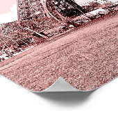 Parijs in Roze, Eiffel Towea Poster (Hoek)