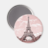Parijs in roze Eiffeltoren Frankrijk magneet (Voorkant / Achterkant)