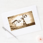Parijs in Sepia Rechthoekige Sticker (Envelop)