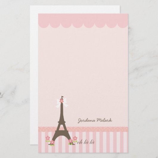 Parijs in Spring Girly Briefpapier (Voorkant / Achterkant)