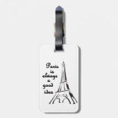 Parijs is altijd een goed idee Bagagelabel (Achterkant verticaal)
