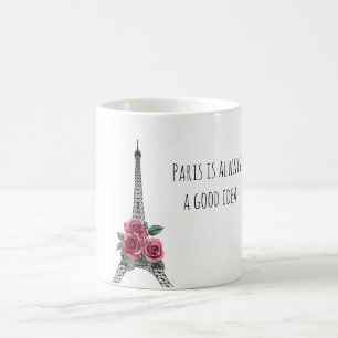 Parijs is altijd een goed idee Eiffeltoren Rozen Koffiemok