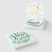 Parijs is altijd een goed idee script stenen onderzetter (Zijkant)