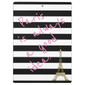 Parijs is altijd een goed idee Striped klembord (Achterkant)