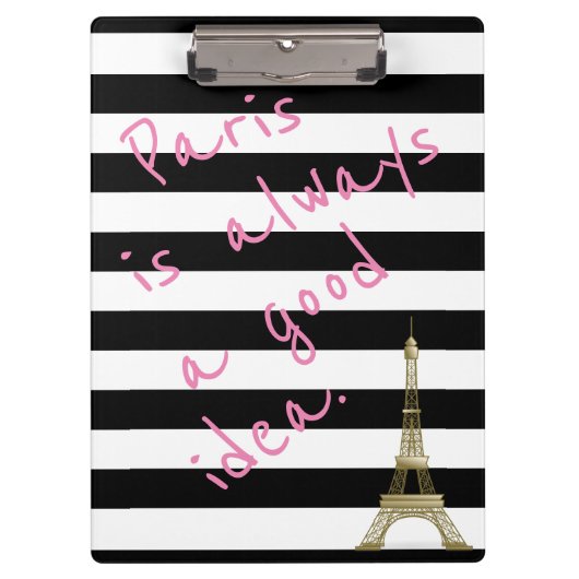 Parijs is altijd een goed idee Striped klembord (Voorkant)